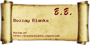 Bozzay Bianka névjegykártya